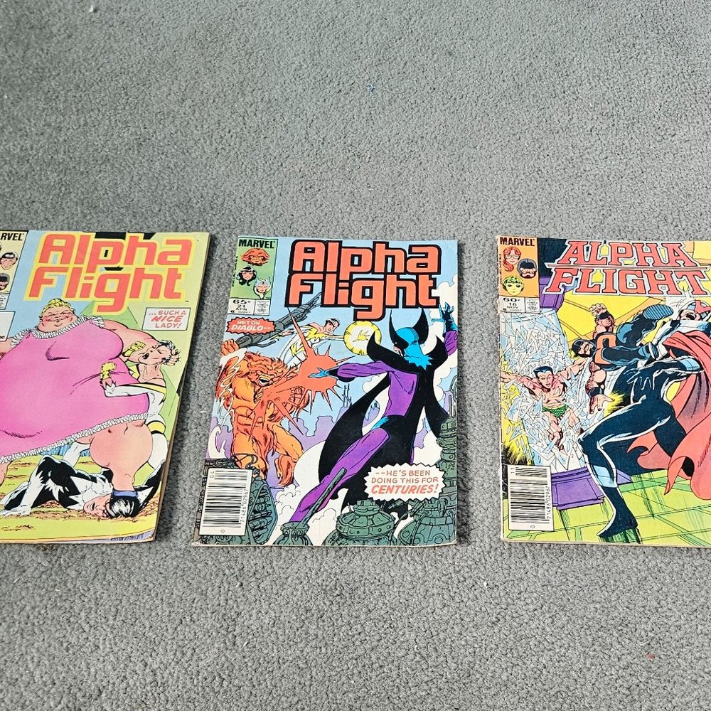 "Alpha Flight" Marvel Comic Set Issues # 16, 21, 22
